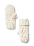 Gap Cable Knit Mittens - Ivory Frost