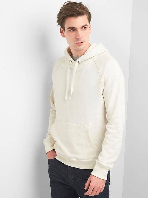 Gap Men Fleece Logo Zip Hoodie - Oatmeal Heather