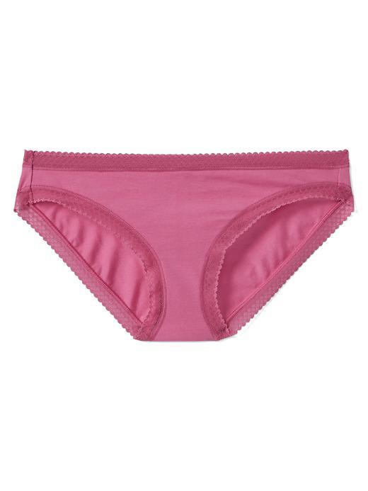 Gap Women Geometric Lace Trim Bikini - Crushed Berry