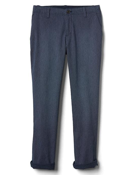 Gap Women Girlfriend Pinstripe Chinos - Dark Night