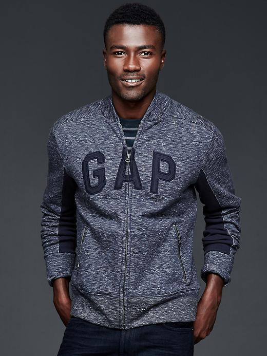 Gap Men Arch Logo Marled Bomber - Midnight Fog