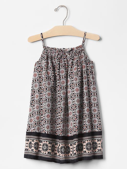 Gap Floral Mosaic Border Dress - True Black