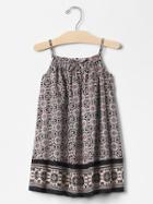 Gap Floral Mosaic Border Dress - True Black