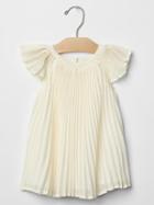 Gap Speckle Pleated Flutter Dress - Ivory Frost