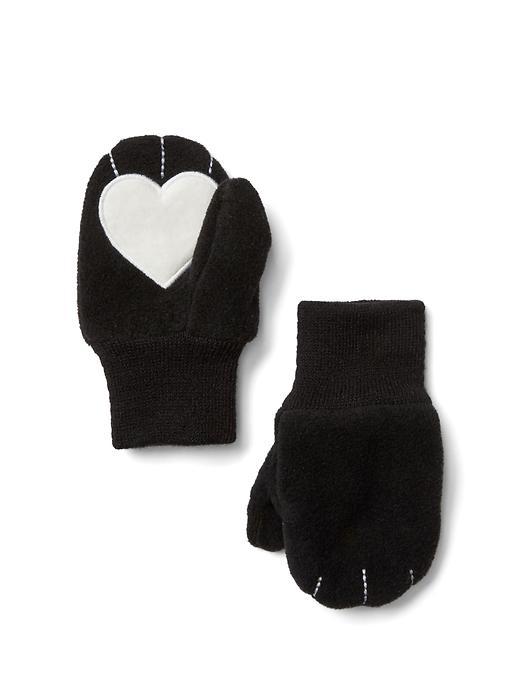 Gap Pro Fleece Heart Mittens - Gray Marl