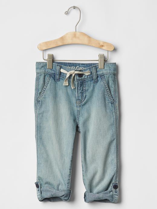 Gap 1969 Button Tab Denim Trousers - Light Wash
