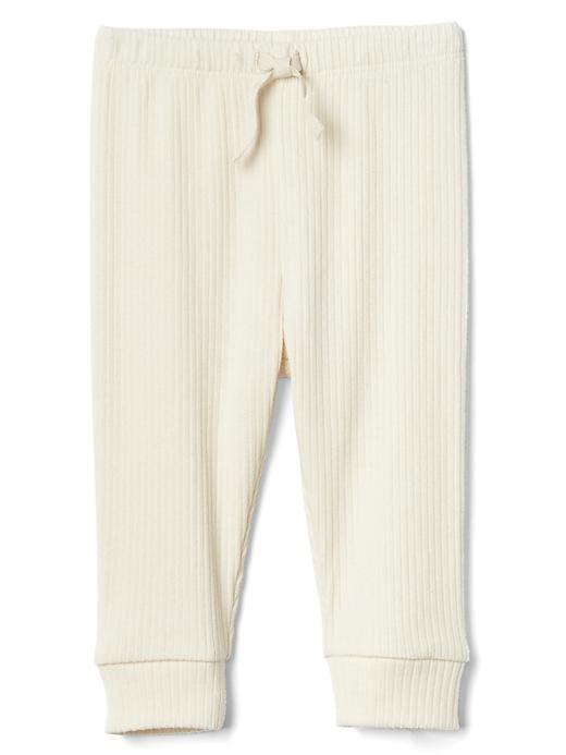 Gap Organic Ribbed Pants - Ivory Frost
