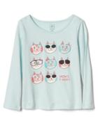 Gap Graphic Long Sleeve Tee - Cat Print