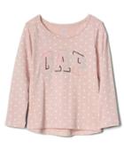 Gap Embroidered Logo Polka Dot Tee - Pink Standard