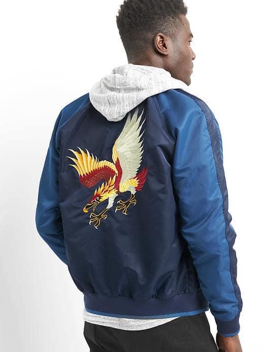 Gap Men Souvenir Bomber Jacket - Navy