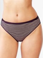 Gap Women High Cut Stripe Bikini - Oatmeal/wine Sleepstrp