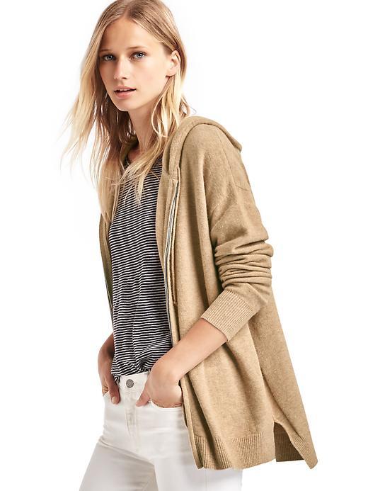 Gap Women Soft Zip Hooded Sweater - New Camel