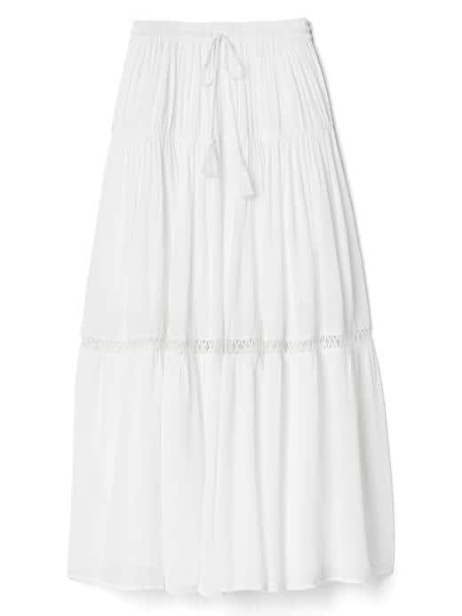 Gap Women Tiered Maxi Skirt - White