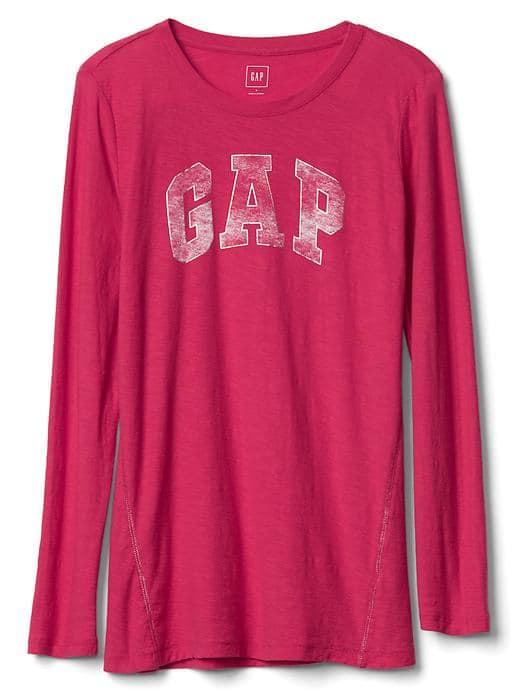 Gap Women Logo Crewneck Long Sleeve Tee - Maui Rose