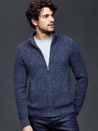 Gap Men Ribbed Mockneck Cardigan - New Classic Navy