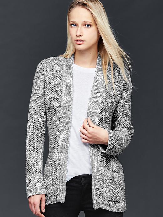 Gap Women Brooklyn Textured Open Cardigan - Heather Grey