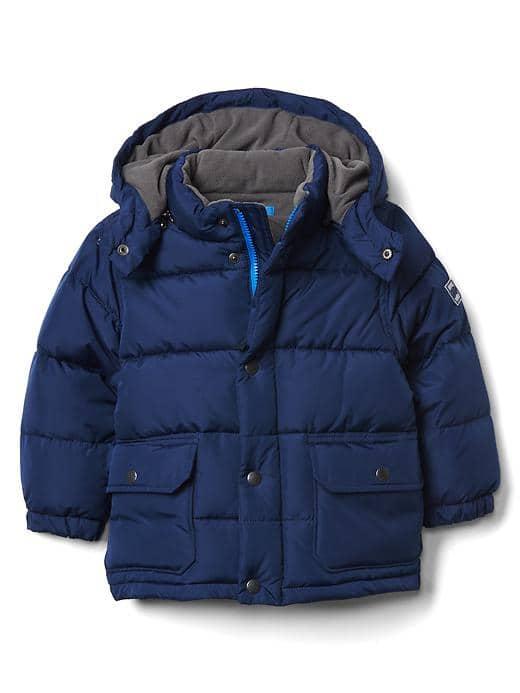 Gap Fleece Lined Puffer Hoodie - Elysian Blue