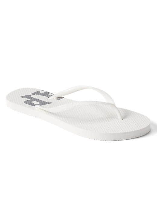Gap Women Print Flip Flops - White