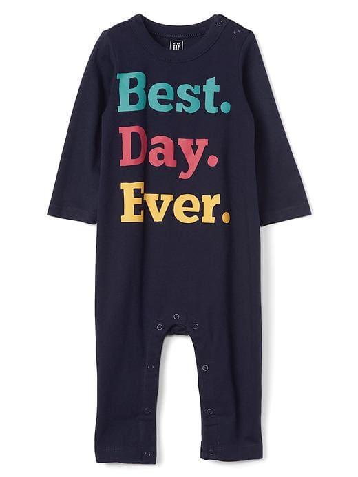 Gap Graphic Long Sleeve One Piece - Dark Night