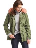 Gap Women 2 In 1 Short Hooded Parka - Gartland Green