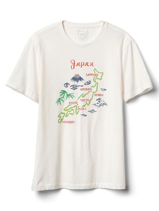Gap Men Graphic Crewneck Tee - Japan Map
