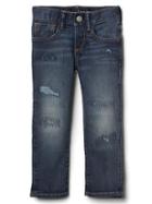 Gap Stretch Rip & Repair Slim Jeans - Dark Indigo Distressed
