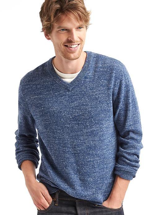 Gap Men V Neck Sweater - Blue