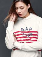 Gap Women Logo Stripe Pullover Hoodie - Off White