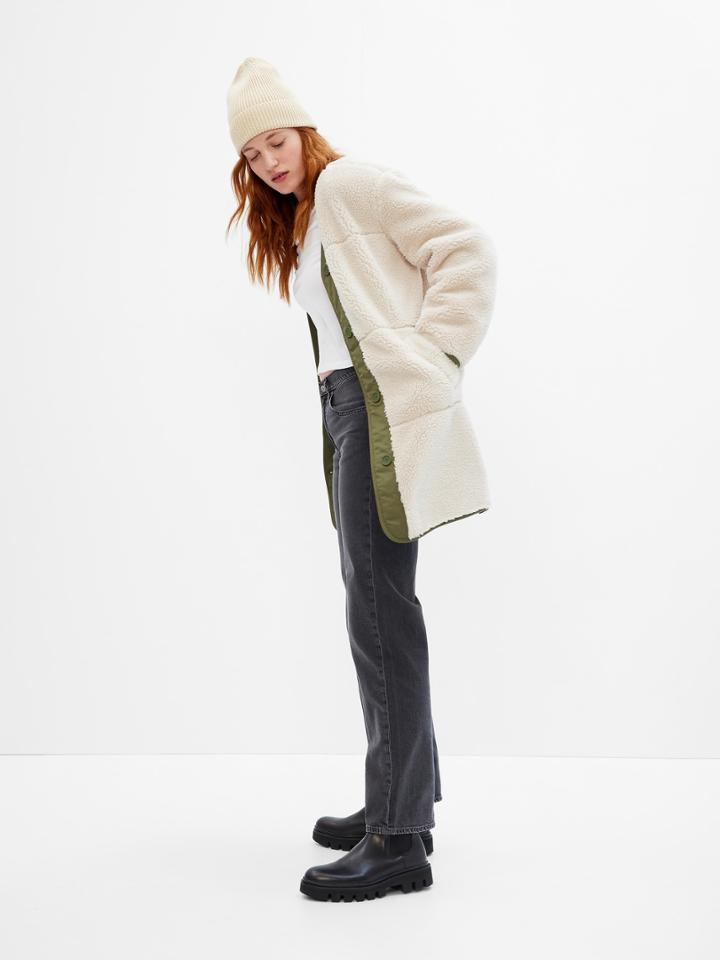 Mixed-media Sherpa Jacket