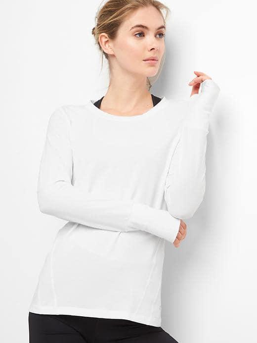 Gap Women Gapfit Breathe Long Sleeve Tee - White