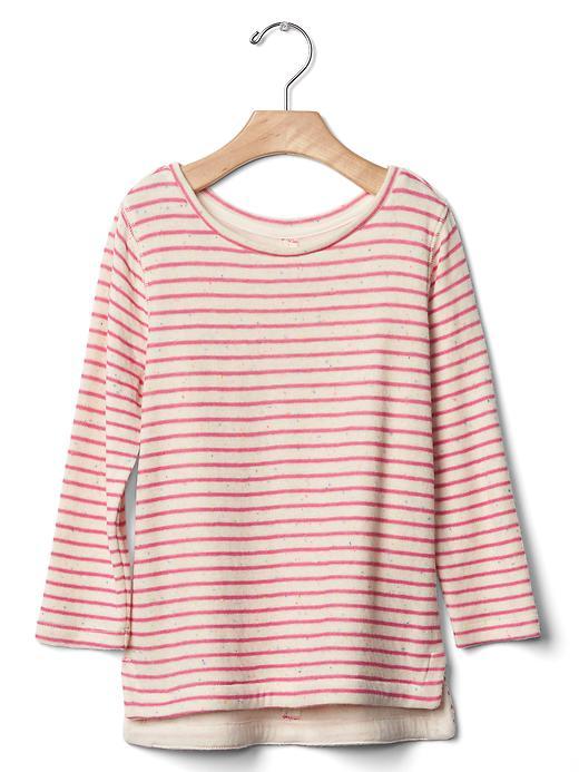 Gap Printed Double Knit Tee - Pink Stripe