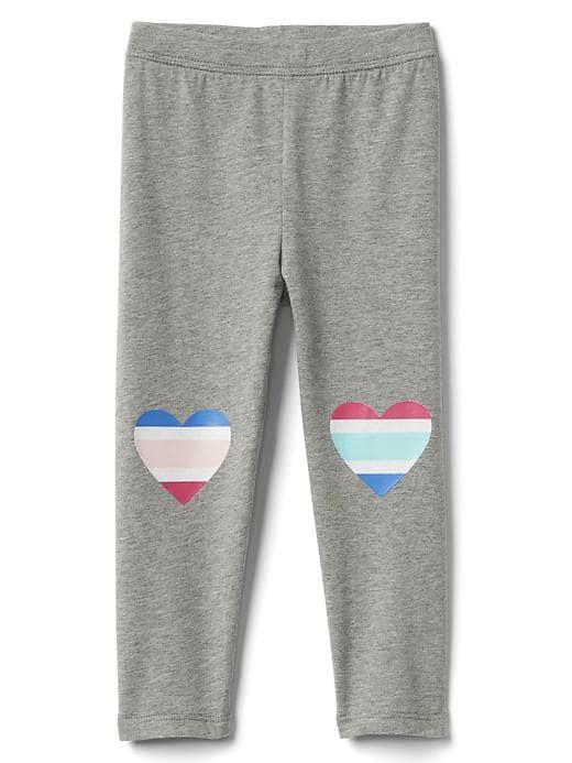 Gap Print Stretch Jersey Capris - Heart Knee Patch