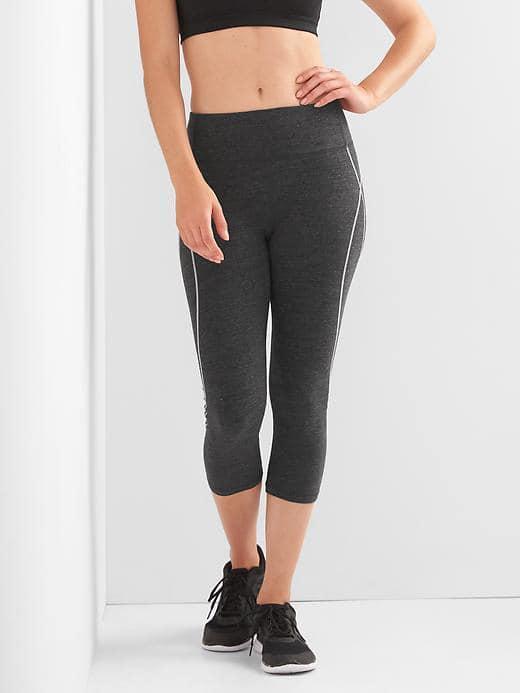 Gap Women Gfast Contour Seam Capris - Flint Grey Spacedye