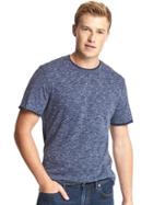 Gap Men Essential Double Hem Crewneck Tee - Navy Heather