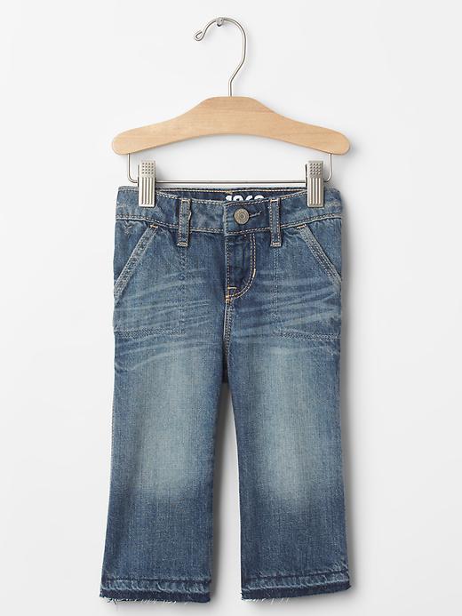 Gap 1969 Frayed Crop Flare Jeans - Indigo Denim