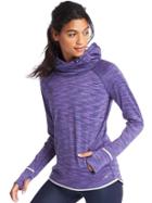 Gap Women Brushed Fleece Spacedye Pullover Hoodie - Purple Multi