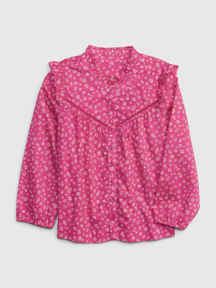 Toddler Ruffle Button-down Shirt