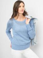 Gap V Neck Open Knit Sweater - Light Blue