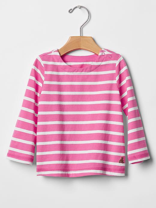 Gap Long Sleeve Printed Top - Pink Stripe