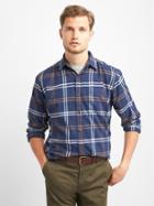 Gap Men Flannel Standard Fit Shirt - Comet Blue
