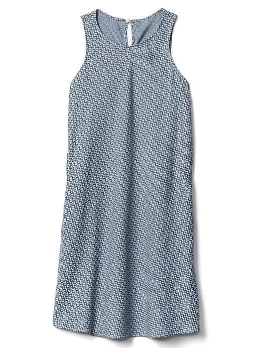 Gap Women Tencel Print Swing Dress - Medium Indigo