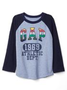 Gap Athletic Logo Slub Baseball Tee - Deep Cobalt