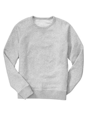 Gap Herringbone Crew Pullover - Light Gray Heather