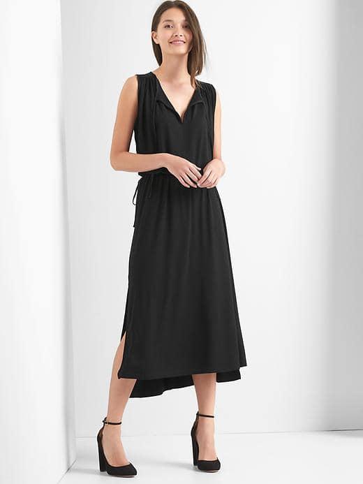 Gap Women Pintuck Step Hem Dress - True Black