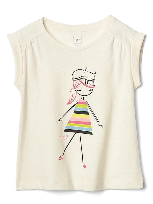 Gap Shirred Graphic Tee - Ivory Frost