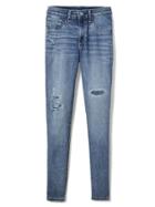 Gap Women Mid Rise Destructed Ankle Jeggings - Light Indigo