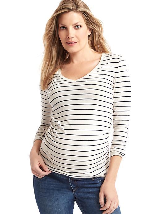 Gap Pure Body Stripe V Neck Tee - Dark Night