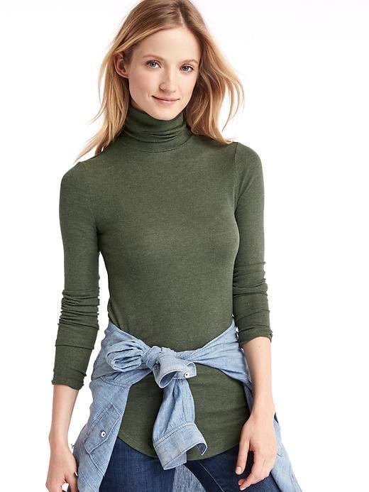Gap Modal Rib Knit Turtleneck - Olive Heather