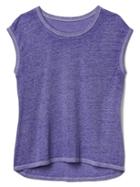 Gap Women Burnout Jersey Cap Sleeve Tee - Purple Heather