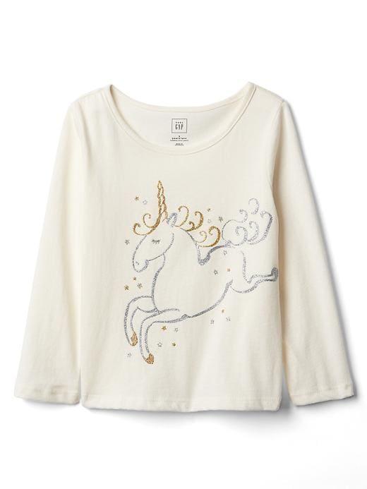 Gap Embellished Graphic Long Sleeve Tee - Unicorn